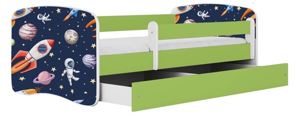 Kocot kids Dětská postel Babydreams vesmír zelená, varianta 70x140, bez šuplíků, bez matrace