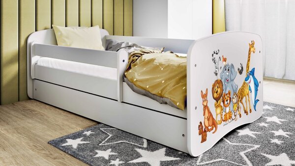 Kocot kids Dětská postel Babydreams zvířátka bílá, varianta 70x140, bez šuplíků, bez matrace