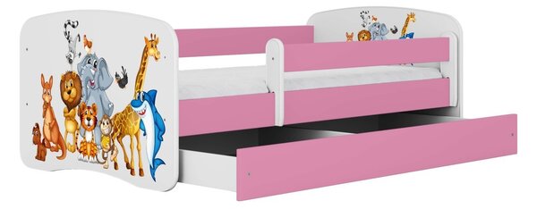 Kocot kids Dětská postel Babydreams zvířátka růžová, varianta 70x140, bez šuplíků, bez matrace