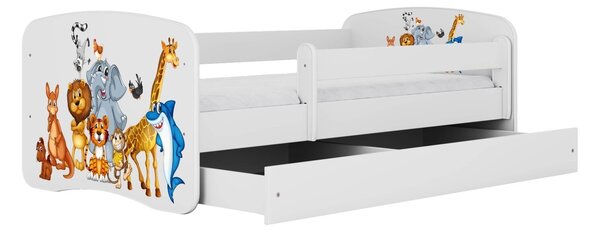 Kocot kids Dětská postel Babydreams zvířátka bílá, varianta 70x140, bez šuplíků, bez matrace