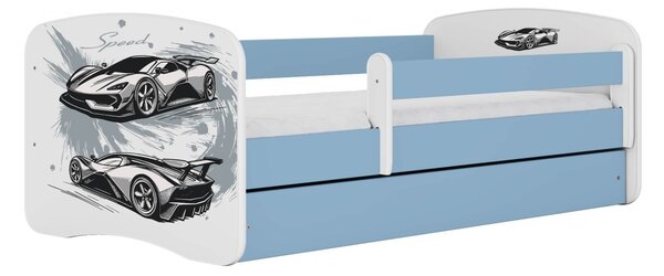 Kocot kids Dětská postel Babydreams závodní auto modrá, varianta 70x140, bez šuplíků, bez matrace