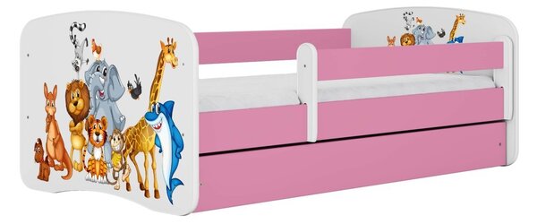 Kocot kids Dětská postel Babydreams zvířátka růžová, varianta 70x140, bez šuplíků, bez matrace