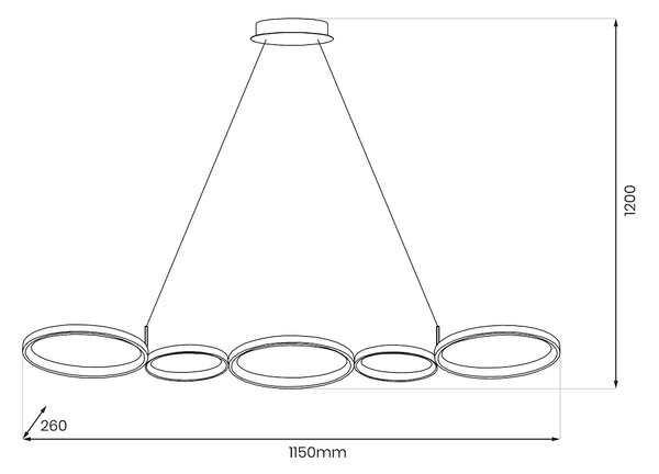 Závěsné LED svítidlo Olympia, 1x LED 50w, 4000k, w