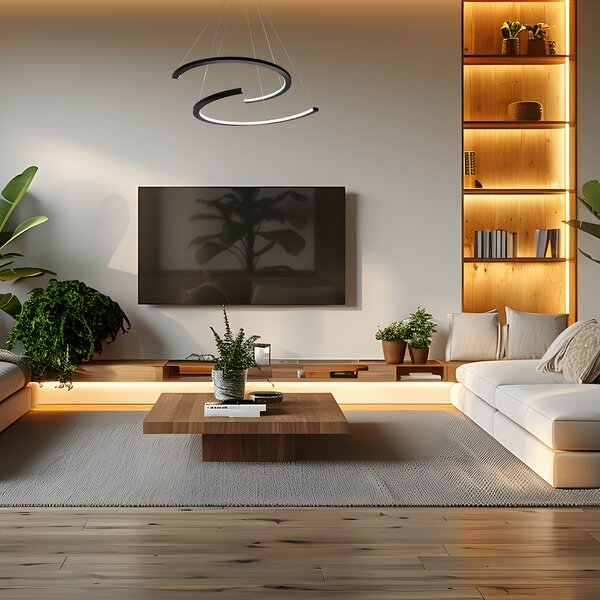 Závěsné LED svítidlo Doublemoon, 2x LED 30w, 4000k, b