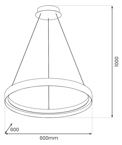 Závěsné LED svítidlo Orbita, 1x LED 52w, 4000k, w/b