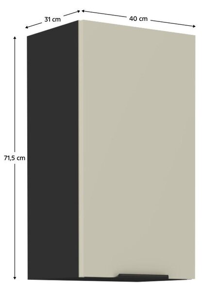 Horní kuchyňská skříňka Arikona 40 G 72 1F (kašmír + černá)