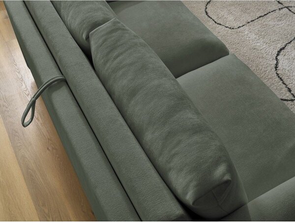 Zelená pohovka na každodenní spaní/rozkládací 220 cm Cocoone – Bobochic Paris