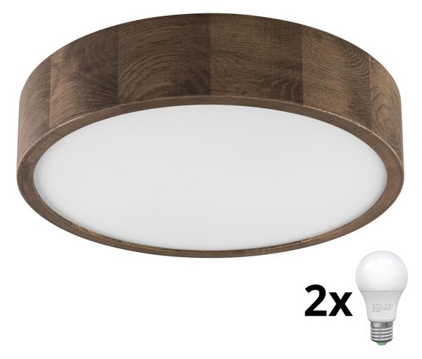 Brilagi - LED Stropní svítidlo CARVALHO 2xE27/60W/230V dub ořech pr. 37 cm