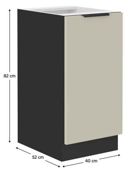 Dolní kuchyňská skříňka Arikona 40 D 1F BB (kašmír + černá)