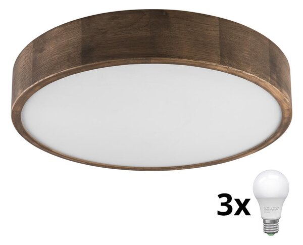 Brilagi - LED Stropní svítidlo CARVALHO 3xE27/60W/230V dub ořech pr. 47 cm