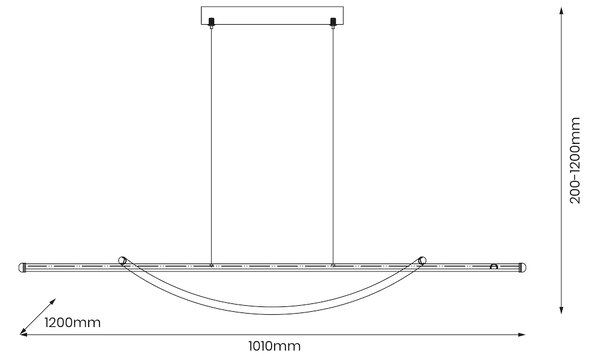 Závěsné LED svítidlo Ambar, 2x LED 35w, 4000k, b