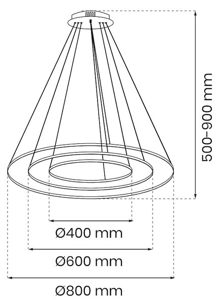 Závěsné LED svítidlo Hoop, 3x LED 93w, 4000k, g