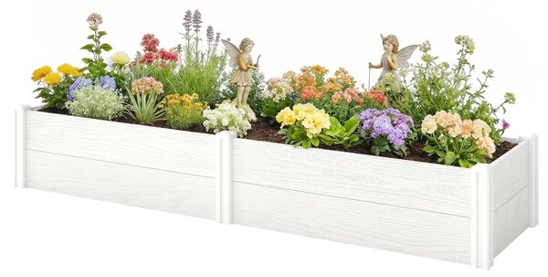 Outsunny vyvýšený plastový záhon, skládací bez nářadí – 197 × 54 × 33 cm pro zahradu, balkon, květiny a zeleninu | Aosom