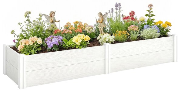 Outsunny vyvýšený plastový záhon, skládací bez nářadí – 197 × 54 × 33 cm pro zahradu, balkon, květiny a zeleninu | Aosom