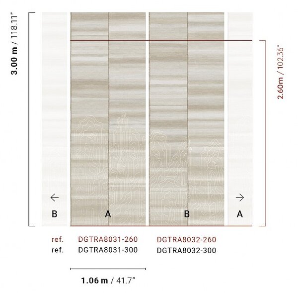 Vliesová obrazová tapeta na zeď, béžová, šedá pruhy, DGTRA8032-260, Traces, Masureel