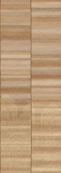 Vliesová obrazová tapeta na zeď, béžová, hnědá pruhy, DGTRA8012-260, Traces, Masureel