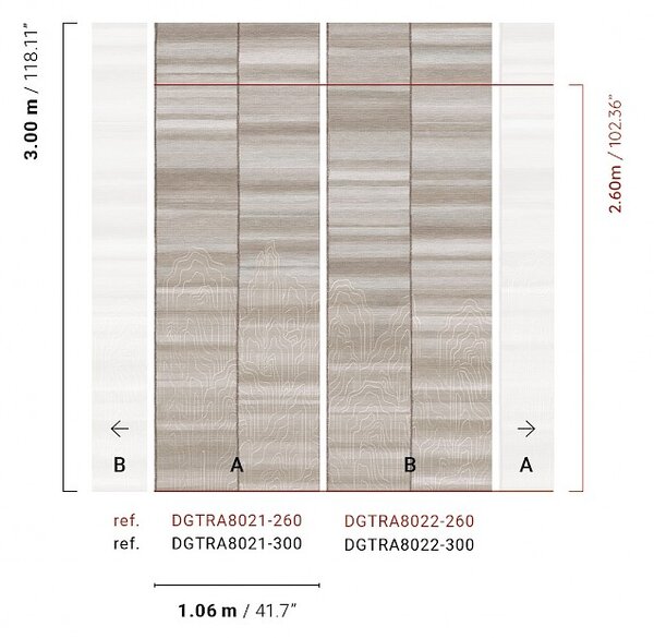 Vliesová obrazová tapeta na zeď, hnědá, šedá, pruhy, DGTRA8022-260, Traces, Masureel