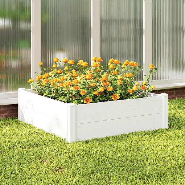 Outsunny vyvýšený plastový záhon, skládací bez nářadí – 197 × 54 × 33 cm pro zahradu, balkon, květiny a zeleninu | Aosom