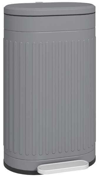 HOMCOM 30 l Pedálový odpadkový koš s vyjímatelným kbelíkem a tichým dovíráním víka, šedý — 36,5 × 31,2 × 60,8 cm | Aosom