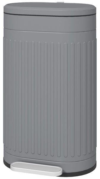 HOMCOM 30 l Pedálový odpadkový koš s vyjímatelným kbelíkem a tichým dovíráním víka, šedý — 36,5 × 31,2 × 60,8 cm | Aosom