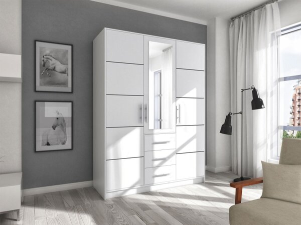 Šatní skříň se zrcadlem Lily D3, Barva: dub wellington, Nástavec: Ano 5903211347214
