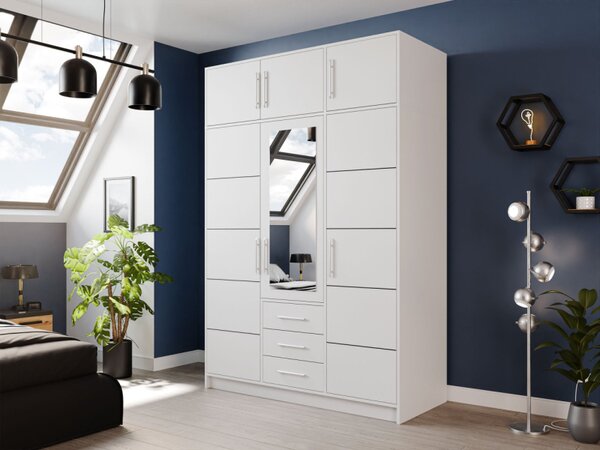 Šatní skříň se zrcadlem Lily D3, Barva: dub wellington, Nástavec: Ano 5903211347214