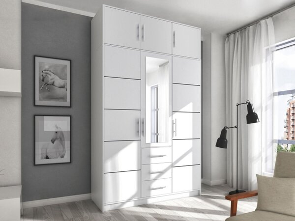 Šatní skříň se zrcadlem Lily D3, Barva: dub wellington, Nástavec: Ano 5903211347214