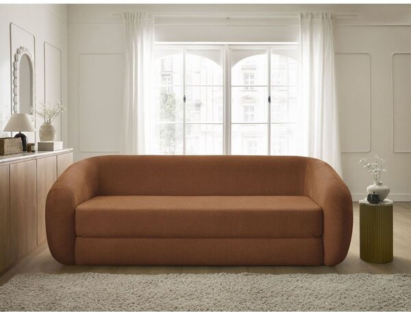 Oranžová žinylková rozkládací pohovka 228 cm Neyo – Bobochic Paris