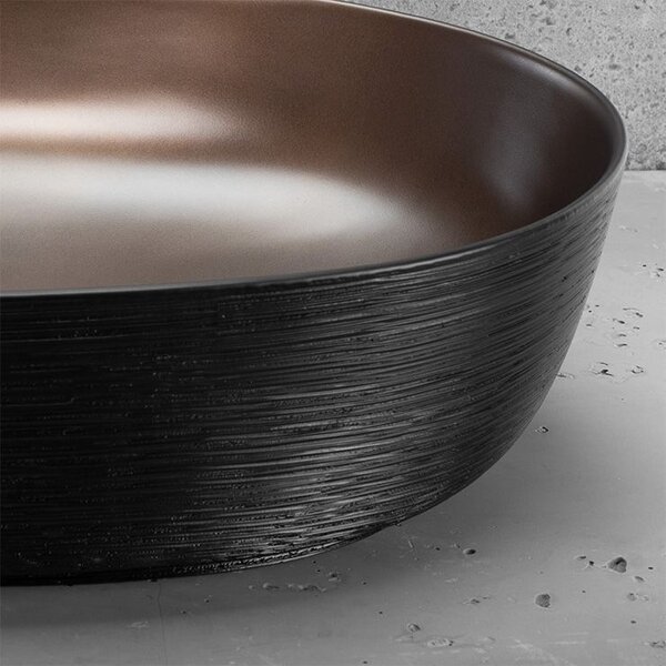 Keramické umyvadlo na desku CLEO 61 Copper Bush / Black