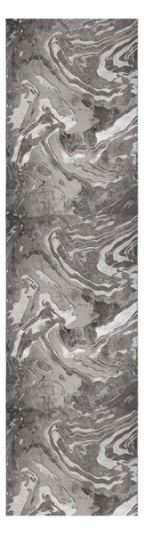 Šedý běhoun Flair Rugs Marbled, 60 x 230 cm