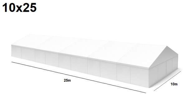TENTino Velkokapacitní párty stan 10x25 m Stav stanu: BAZAROVÝ