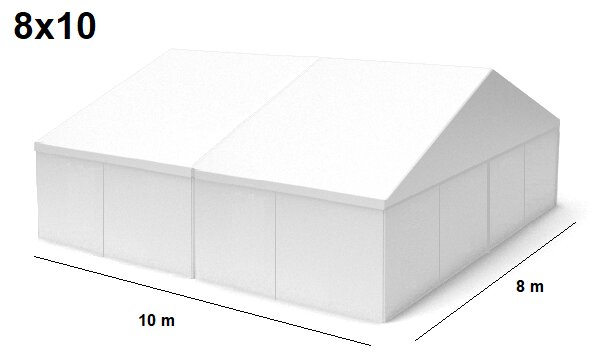 TENTino Velkokapacitní párty stan 8x10 m Varianta: BAZAROVÝ BÍLÝ