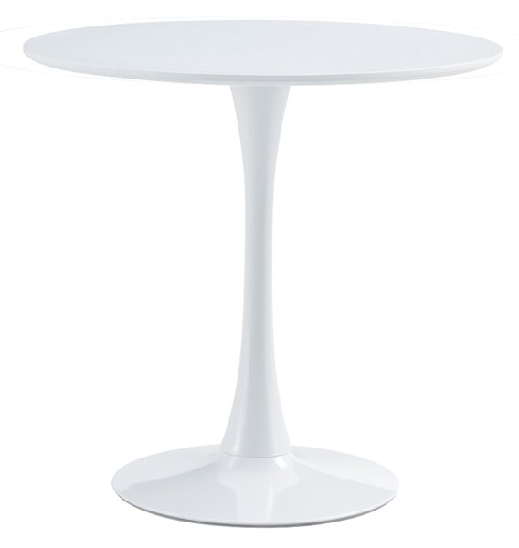 KONDELA Jídelní stůl, kulatý, bílá matná, průměr 80 cm, REVENTON NEW