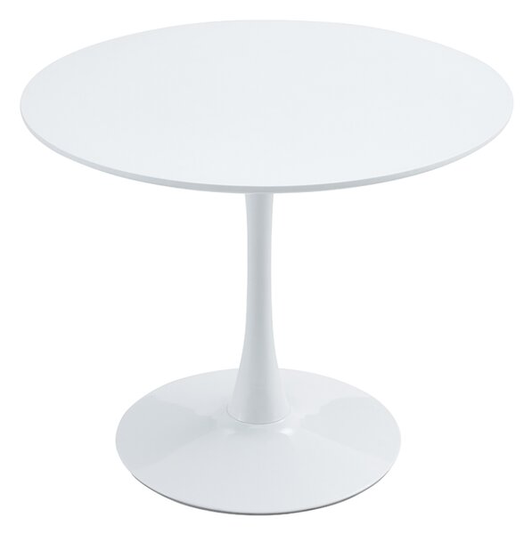 KONDELA Jídelní stůl, kulatý, bílá matná, průměr 80 cm, REVENTON NEW