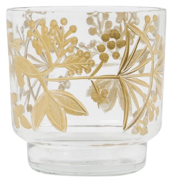 Skleněný svícen Find Clear Gold Ø 7 cm
