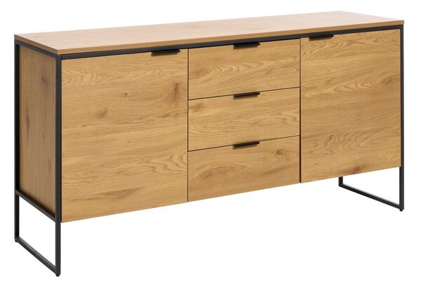 Komoda v dekoru dubu v přírodní barvě 155x81x45 cm Cesura – Unique Furniture