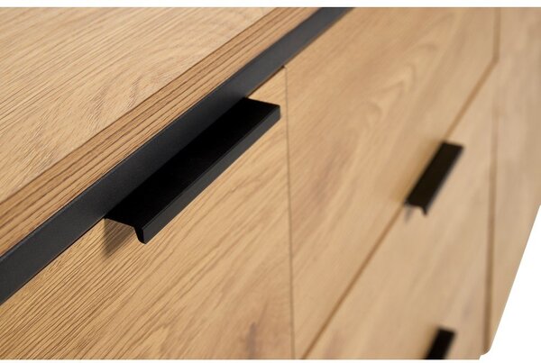 Komoda v dekoru dubu v přírodní barvě 155x81x45 cm Cesura – Unique Furniture