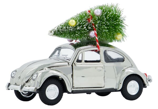Vánoční dekorace autíčko Xmas Car Silver
