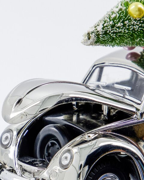 Vánoční dekorace autíčko Xmas Car Silver