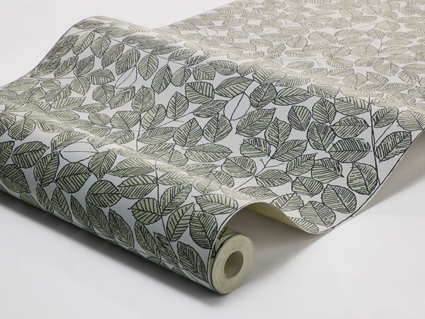 Vliesová tapeta na zeď, zelená, černá, listy, 1769, Scandinavian Designers, Borastapeter