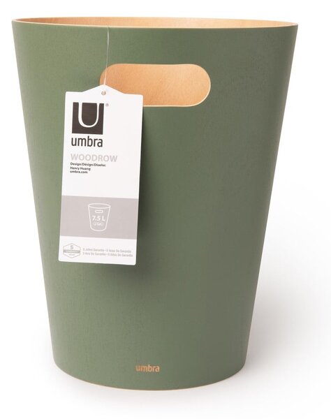 Zelený kancelářský odpadkový koš 7,5 l Woodrow – Umbra