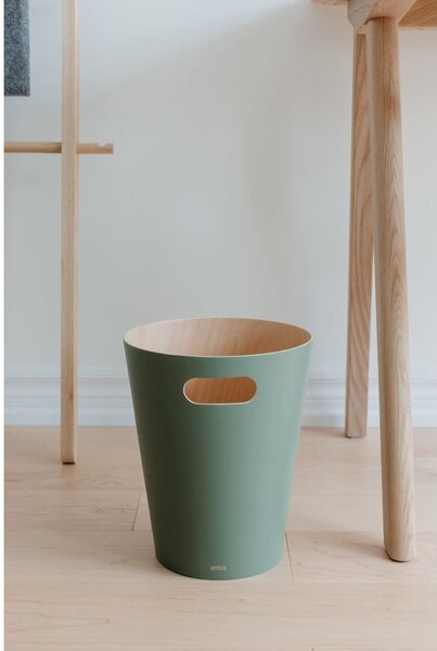 Zelený kancelářský odpadkový koš 7,5 l Woodrow – Umbra