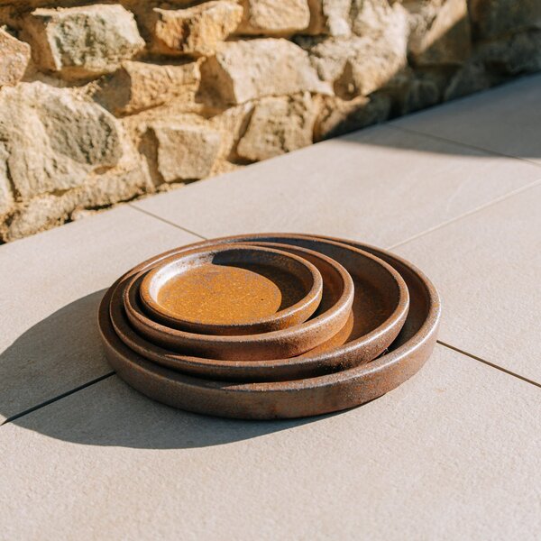 Podmiska pod květináč - Imitace rzi 17 cm