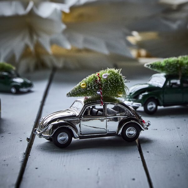 Vánoční dekorace autíčko Xmas Car Silver