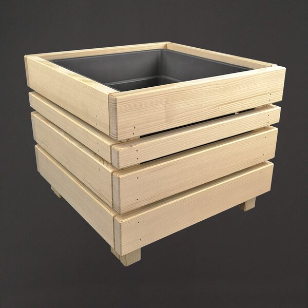 AMADEA Dřevěný designový obal s květináčem, 33,6x33,6x28cm