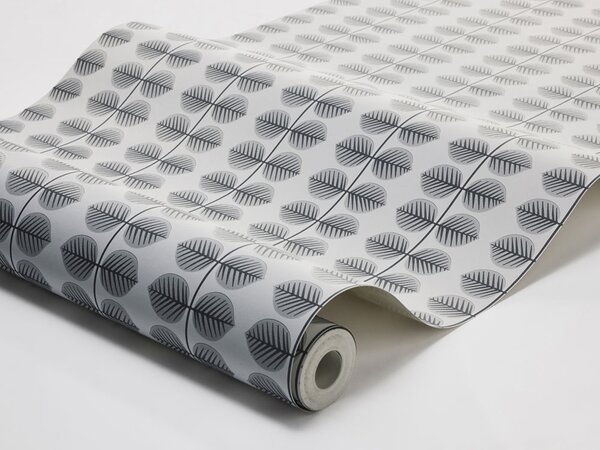 Vliesová tapeta na zeď, šedá, listy, 1751, Scandinavian Designers, Borastapeter
