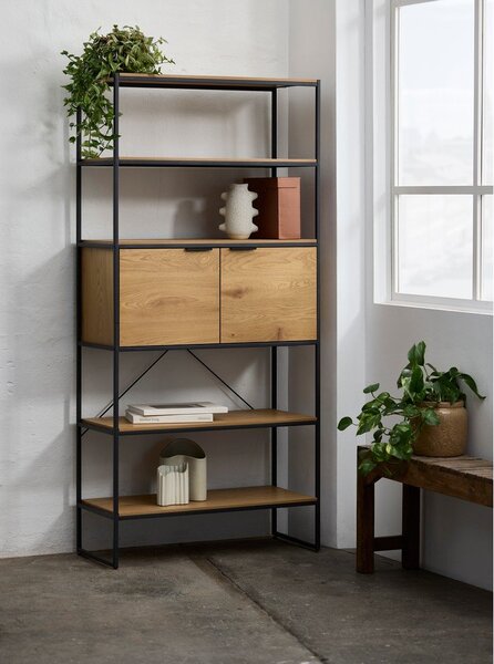 Knihovna v dekoru dubu v přírodní barvě 90x190x40 cm Cesura – Unique Furniture