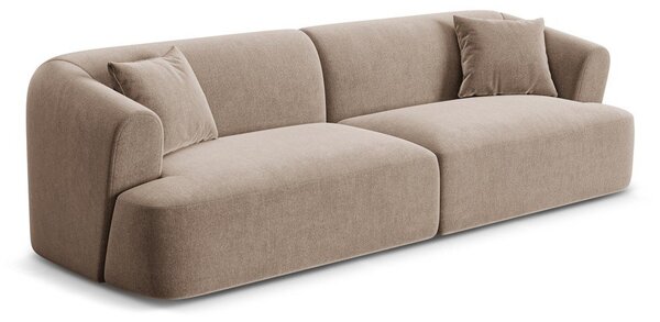 Světle hnědá sametová pohovka 255 cm Campi – Cosmopolitan Design