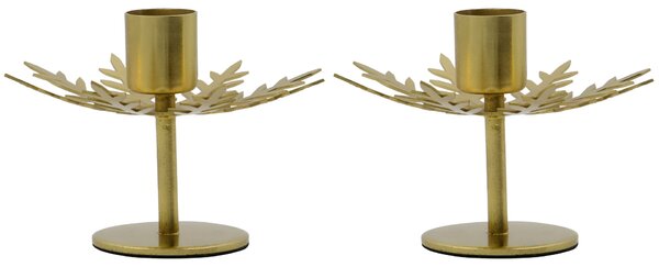 Kovový svícen Snowflake Antique Brass – set 2 ks