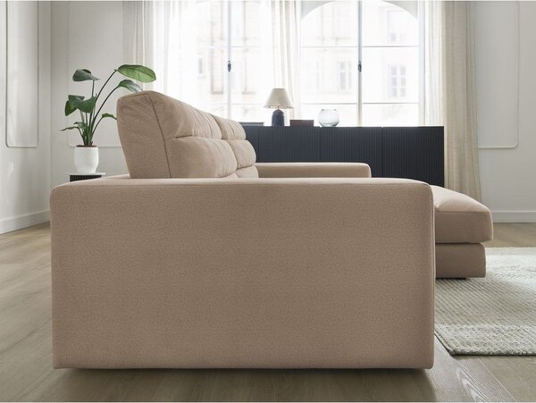Taupe sametová rohová pohovka (pravý roh/s lenoškou) Sierra – Bobochic Paris